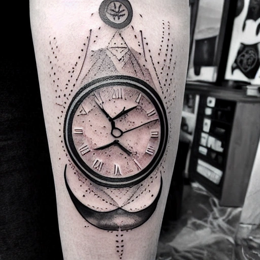 Skull Clock Tattoo - Black Rose Tattoo Shop