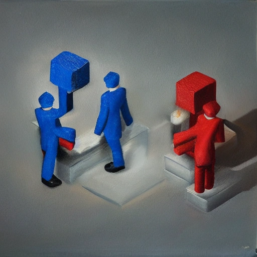 relaciones laborales , 3D, Oil Painting