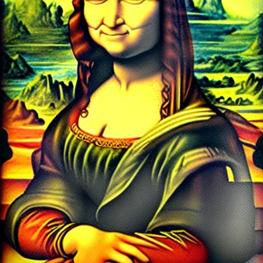 Monalisa painting but in child drawing style, detailed, 4K, HD