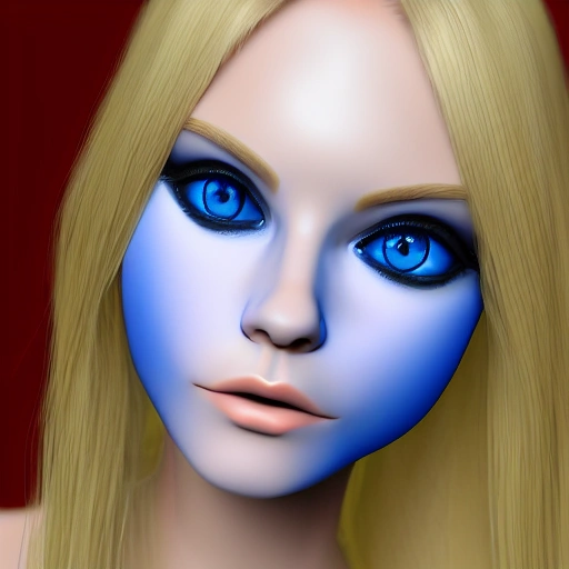 3d Trippy Girl With Beautiful Blue Eyes And Blonde Hair Arthubai 1718