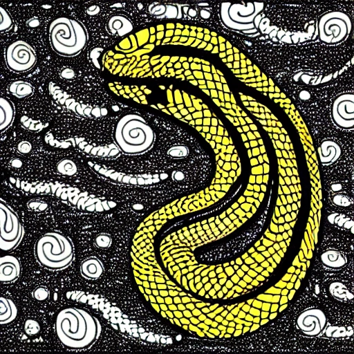 Golden Snake Cartoon, Trippy