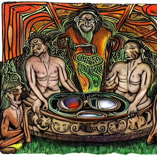 Ayahuasca, The concave mirror also gave back a grotesque image of the world of the palace, of the bustlers and boatmen, of the sacristans and butchers, of the hungry poets and hair gel pimps.