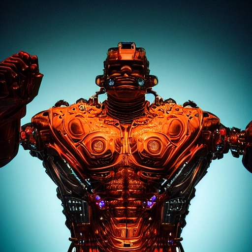 Hulk, ultra detailed, 
half torso image, cyborg, robotic parts, beautiful soft studio light, edge lighting, vibrant details, luxurious cyberpunk, lace, hyper realistic, electrical wires, hulk microchip in the head , beautiful background , style robocop, 4k
