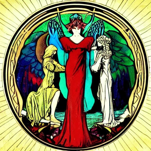 art nouveau, mago, thelema, angel guardian, ritual.