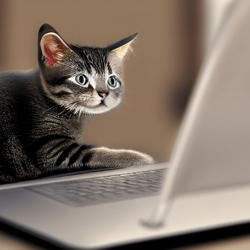 A little cat using a laptop computer with the web browser Microsoft Edge open, 3D, full view, cinematic, digital art, 4k, 8k
{
    "Steps": 100,
    "CFG Scale": 9,
    "Img Heigh": 1152,
    "Img Width": 2048,
}