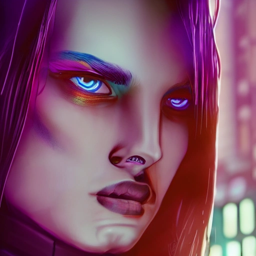 side close up portrait of 1 cyberpunk girl, detailed face, spotlight, cyberpunk city, wired, multicolored, vibrant high contrast, hyperrealistic, photografic, 8k, epic ambient light, octane render, Pencil Sketch