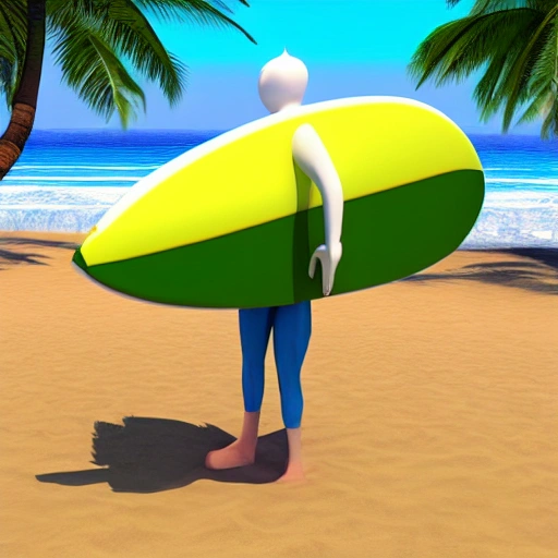 budha surfer beach , 3D, Cartoon