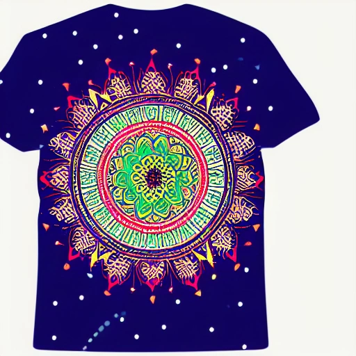 cute indian mandala tee shirt graphic, vector graphics, line art, extreme precision