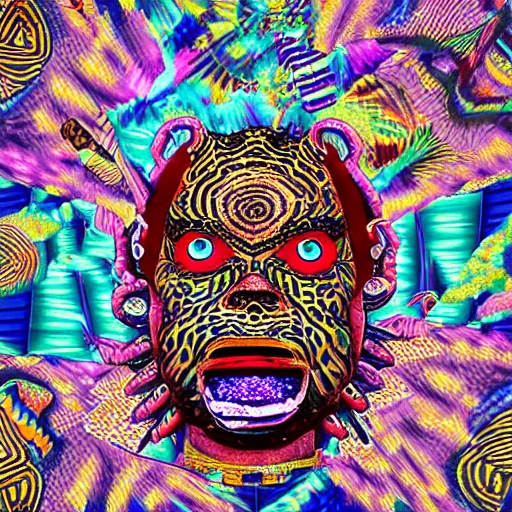 guerrero africano , 3D, Trippy