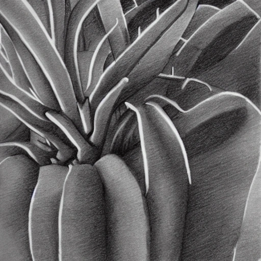 sad cactus, Pencil Sketch