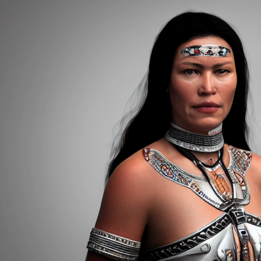 Hyper realistic 4K model, unreal engine full-body portrait of a Maori Queen who looks like Te Arikinui Dame Te Atairangikaahu, on a white background.