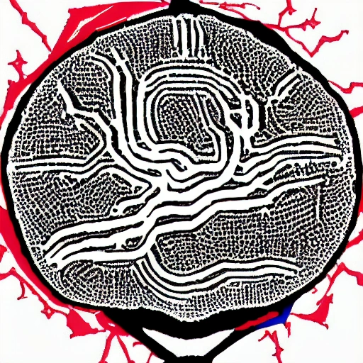 Logo,neuronales cerebro robot, letters: ("DCOP") ,
