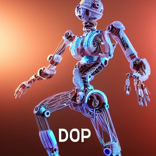 complex 3d render ultra detailed of a beautiful orchestrator, robotic parts, 150 mm, beautiful studio soft light, rim light, vibrant details, lace, hyperrealistic, cable electric wires, microchip, elegant, beautiful background, octane render,letters: ("DCOP") 