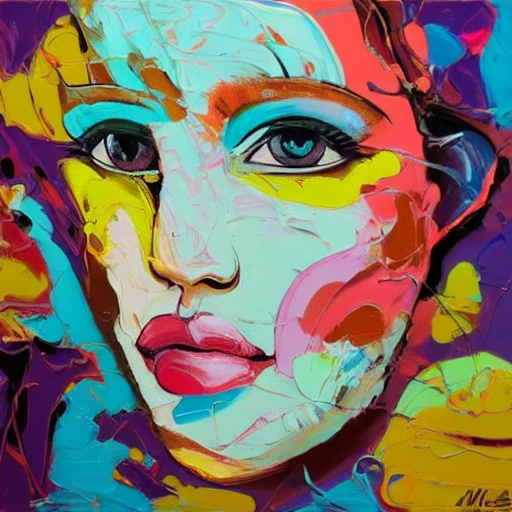 ice cream, A vibrant oil painting,  by Françoise NIELLY, trending on Artstation
