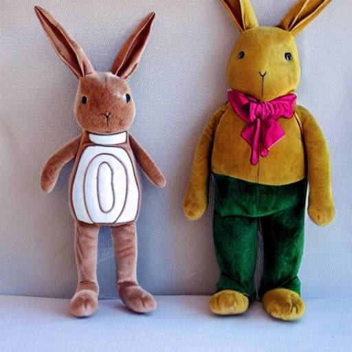 the velveteen rabbit, illustration, children's book, toy, plush, tall, thin, standing on hill, Cartoon, story book