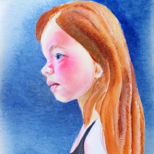 a girl, , 3D, Water Color, Oil Painting