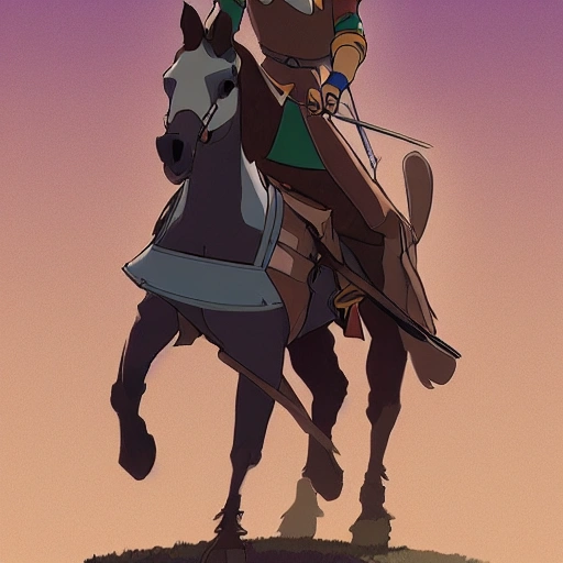 a handsome knight rides the horse, highly detailed, 8k, digital art, ghibli studio style