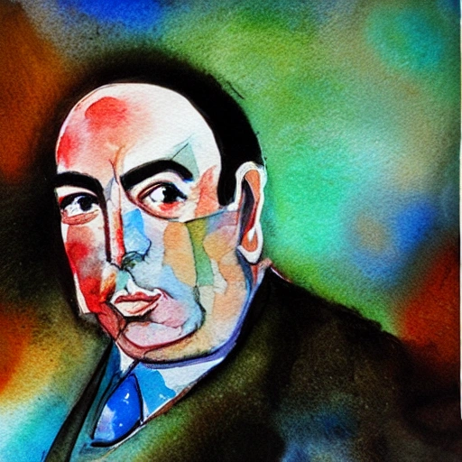 Pablo Neruda como superhéroe,  , Water Color