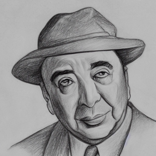 Pablo Neruda como superhéroe , Pencil Sketch