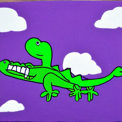 purple flying crocodile
