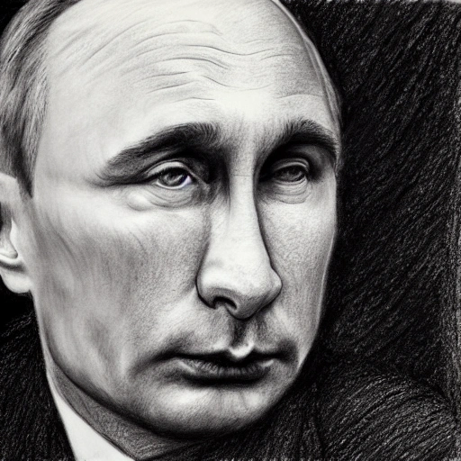 retrato de putin, Pencil Sketch