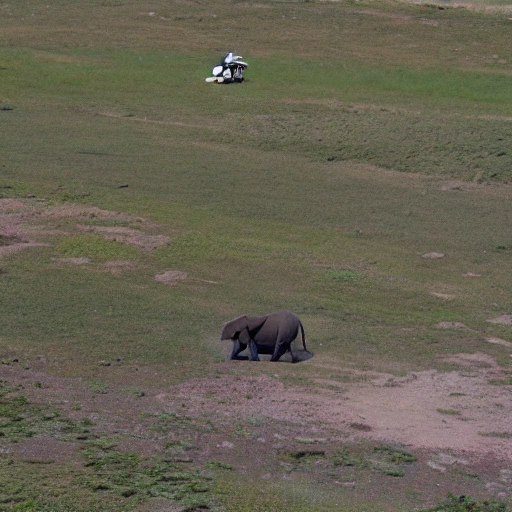 un astronauta montando un elefante rosa sobre los campos eliseos