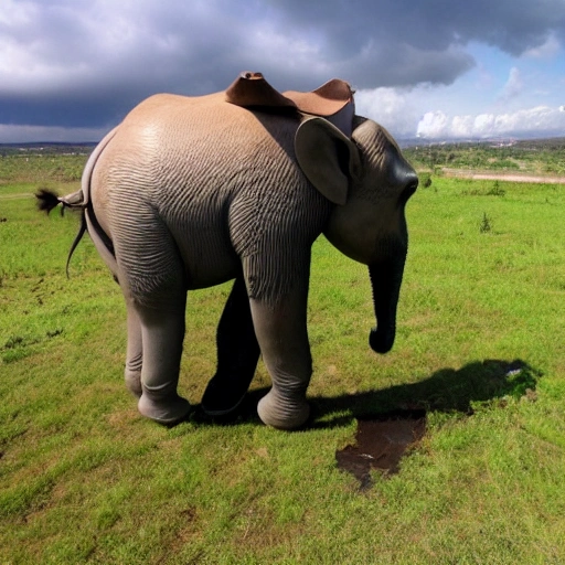 un astronauta montando un elefante rosa sobre los campos eliseos, Trippy