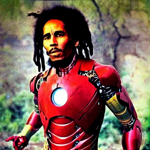 Bob Marley en mode costume Iron Man