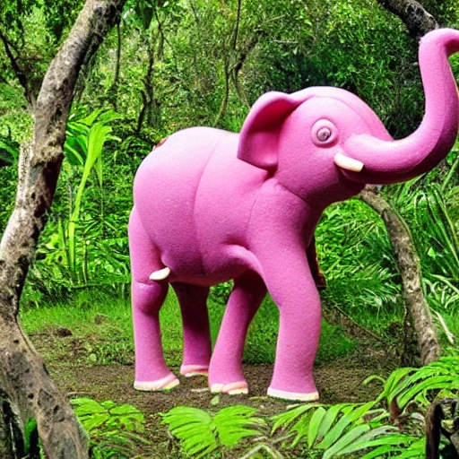 Pink Elephant in jungle