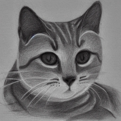 gato gordo, Pencil Sketch - Arthub.ai