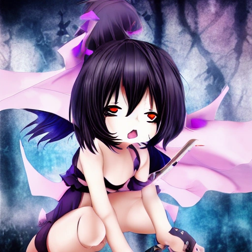 , anime, litle death girl, black gotic mediebal
