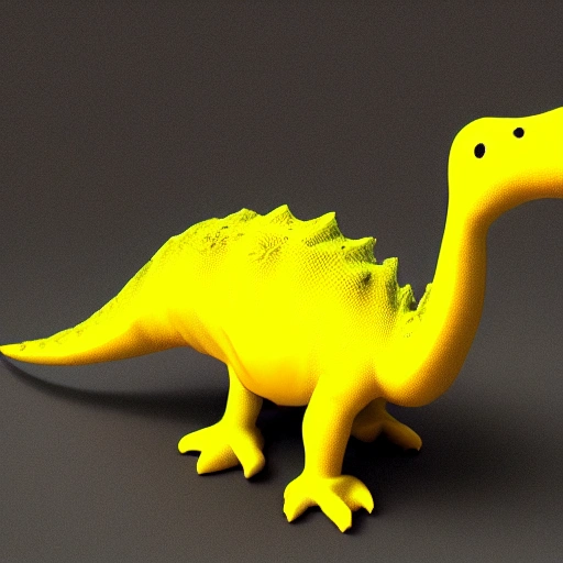 yellow dinosaur, 3D, cute