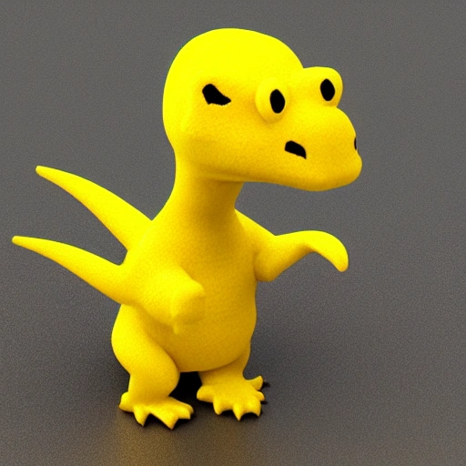 yellow dinosaur, 3D, cute