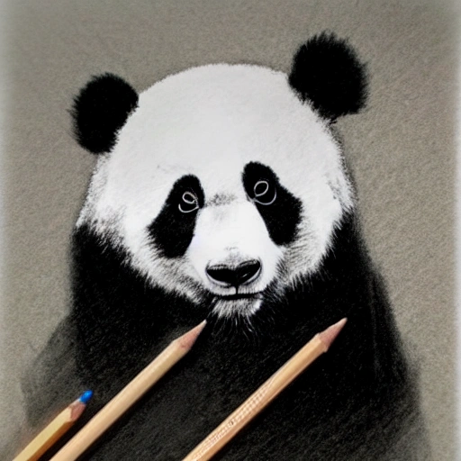 , Pencil Sketch, saldırgan bir panda çiz - Arthub.ai