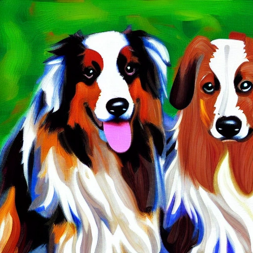 pattern dogs, digital paper,  Old english shepherd, Oil Painting