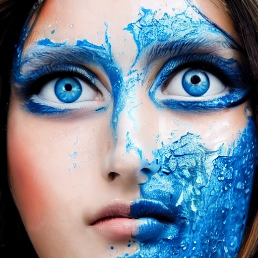 Beautyfull women with blue eyes  in oiled paint