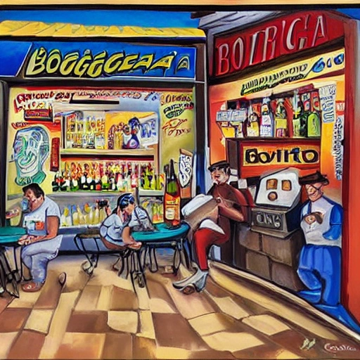 Pintura en caricatura para publicidad de bodega y tabaqueria TRIBUTO

