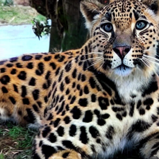 una saibor mujer sub realista cuerpo de gato y leopardo