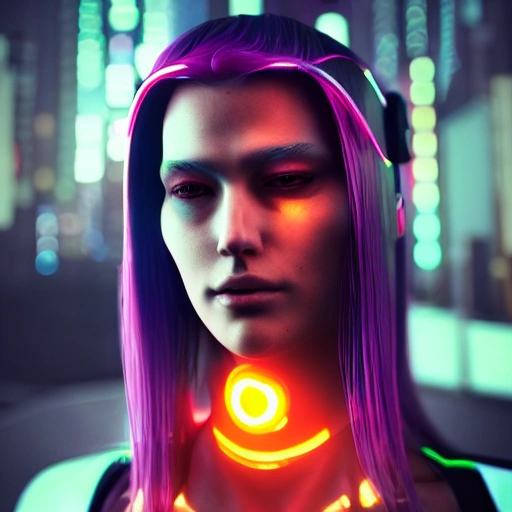 side close up portrait of 1 cyberpunk girl, detailed face, spotlight, cyberpunk city, wired, multicolored, vibrant high contrast, hyperrealistic, photografic, 8k, epic ambient light, octane render