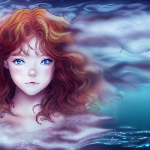 Sadie Sink as a sirena 🧜‍♀️, swimming under water. (((Anime style:1.2))), high definition, ((Simetric face:1.2)) , ultra realistic, hyperrealism, focus camera, fog camera, 8k, wallpaper, HDR. 