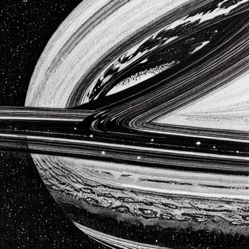 A high quality portrait of saturn, centered, black ink pen illustration, extremely detailed and intricate, sharp focus, perfect composition, award winning, breathtaking, trending on artstation, sharp focus, studio photo, intricate details, highly detailed, 
