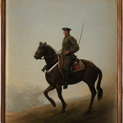 A soldier, Mount on the horse, 3D