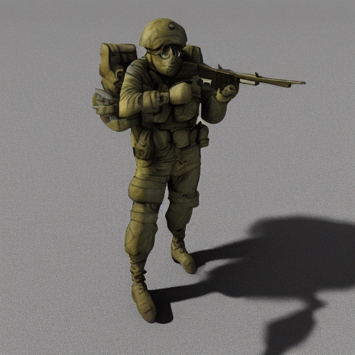 A soldier, Monster, 3D