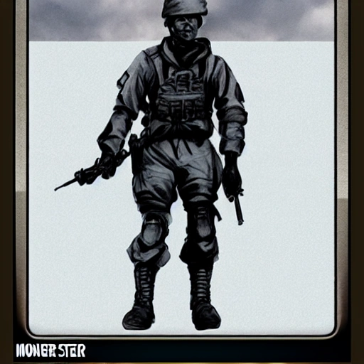 A soldier, Monster