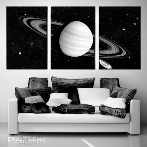 draw the planet saturn, perfect and clear illustration in black and white to be able to paint its interior, the canvases have to be unique and there has to be space to paint.