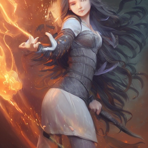 realistic warrior, d&d magic fantasy, dark magical school student uniform, light curly hair, casting a bright large-scale magical spell around herself, overflowing energy, highly detailed, digital painting, trending on artstation, pixiv, concept art, sharp focus, illustration, art by Ross Tran and Greg Rutkowski and Walt Disney animation