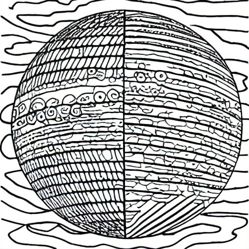 planet mecury, simple drawing, coloring book style, sharp details and clear lines, in black and white, and enough white to make it colorable
