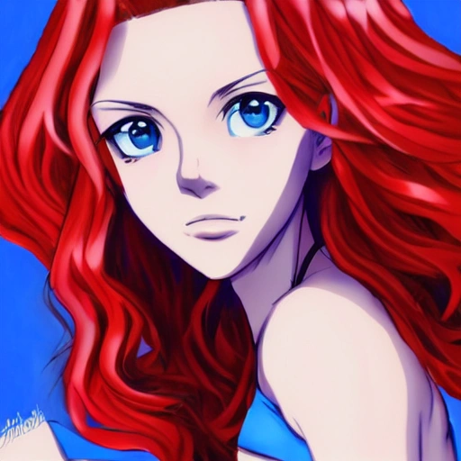 Girl with blue eyes anime sketch