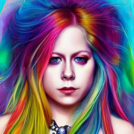 ultra realistic photo portrait of avril-lavigne, cosmic energy, colorful, painting burst, beautiful symmetrical face, nonchalant kind look, realistic round eyes, tone mapped, intricate, elegant, highly detailed, digital painting, artstation, concept art, smooth, sharp focus, illustration, dreamy magical atmosphere, art by artgerm and greg rutkowski and alphonse mucha, 4k, 8k