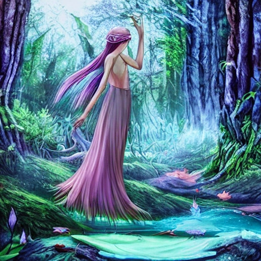 Forest fairy's, deep forest, river fishes, utopia land